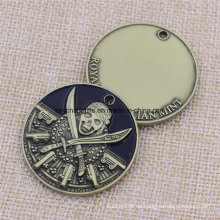 Souvenir Custom Metall Schädel Emaille Präge Münze